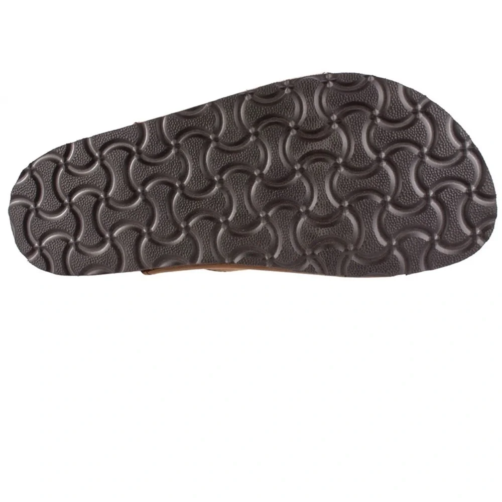 NEW White Mountain Helga Brown Double Strap Leather Slide Sandals - Picture 9 of 12